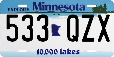 MN license plate 533QZX
