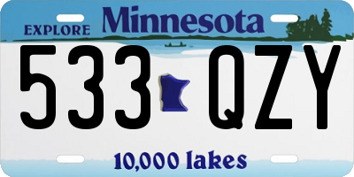 MN license plate 533QZY