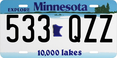 MN license plate 533QZZ