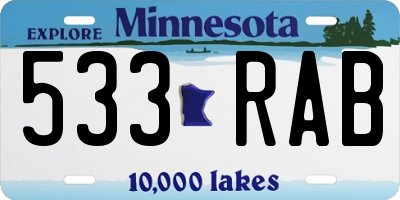 MN license plate 533RAB