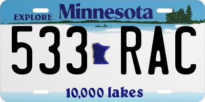 MN license plate 533RAC