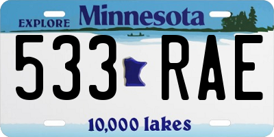 MN license plate 533RAE