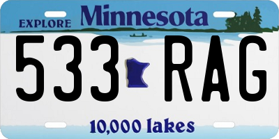 MN license plate 533RAG