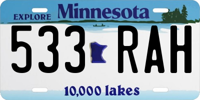 MN license plate 533RAH