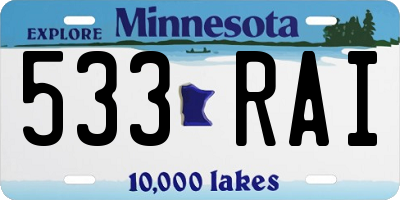 MN license plate 533RAI