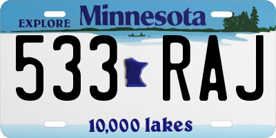 MN license plate 533RAJ