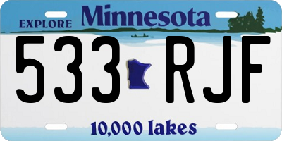 MN license plate 533RJF