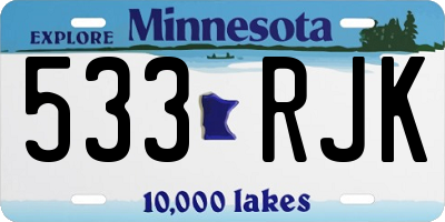 MN license plate 533RJK