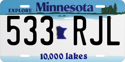 MN license plate 533RJL