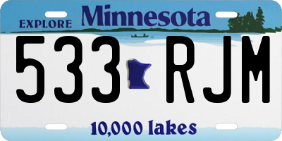 MN license plate 533RJM