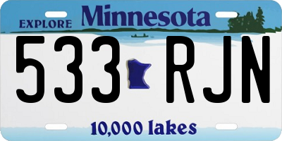 MN license plate 533RJN