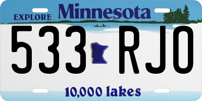 MN license plate 533RJO