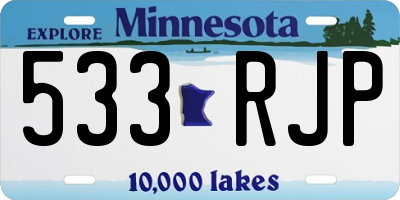 MN license plate 533RJP
