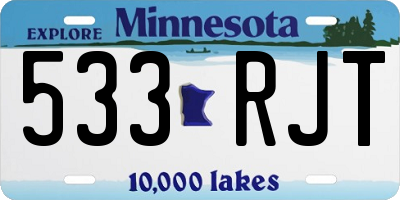 MN license plate 533RJT