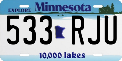 MN license plate 533RJU