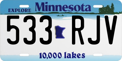 MN license plate 533RJV