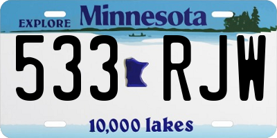 MN license plate 533RJW