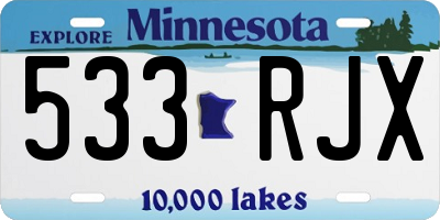 MN license plate 533RJX