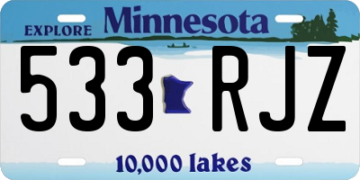 MN license plate 533RJZ