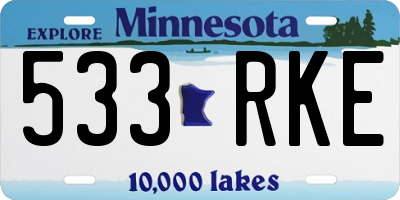 MN license plate 533RKE