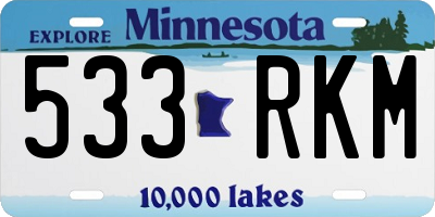 MN license plate 533RKM