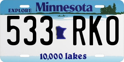 MN license plate 533RKO