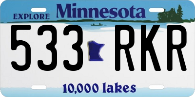 MN license plate 533RKR