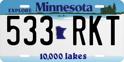 MN license plate 533RKT