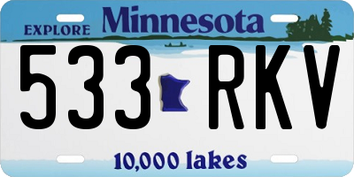 MN license plate 533RKV