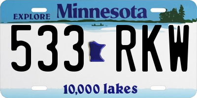 MN license plate 533RKW