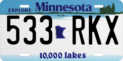 MN license plate 533RKX