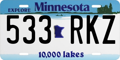 MN license plate 533RKZ