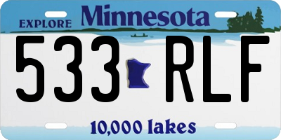 MN license plate 533RLF