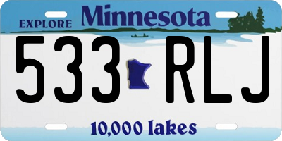 MN license plate 533RLJ
