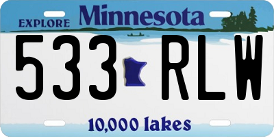 MN license plate 533RLW