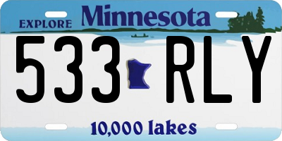 MN license plate 533RLY