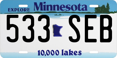MN license plate 533SEB