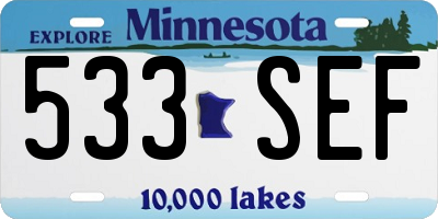 MN license plate 533SEF