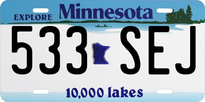 MN license plate 533SEJ
