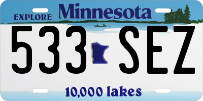 MN license plate 533SEZ