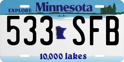 MN license plate 533SFB