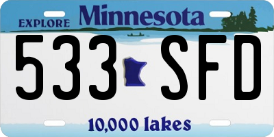 MN license plate 533SFD