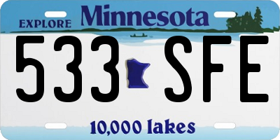 MN license plate 533SFE