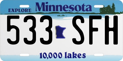 MN license plate 533SFH