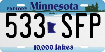 MN license plate 533SFP