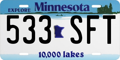 MN license plate 533SFT