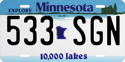 MN license plate 533SGN