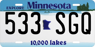 MN license plate 533SGQ