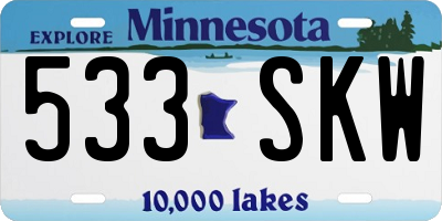 MN license plate 533SKW