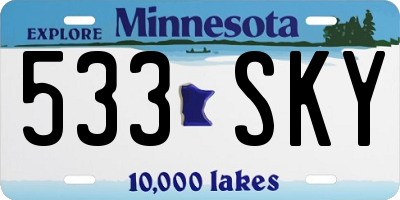 MN license plate 533SKY